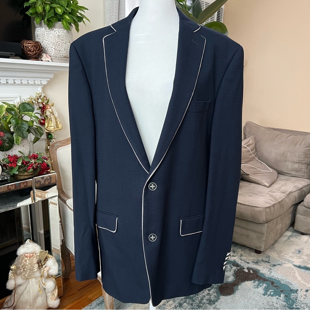 TALLIA Dark Blue Blazer with Light Trim 42L
